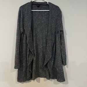 Torrid Gray Open Front Cardigan Size 2 Plus Soft Knit Draped‎ Long Sleeve